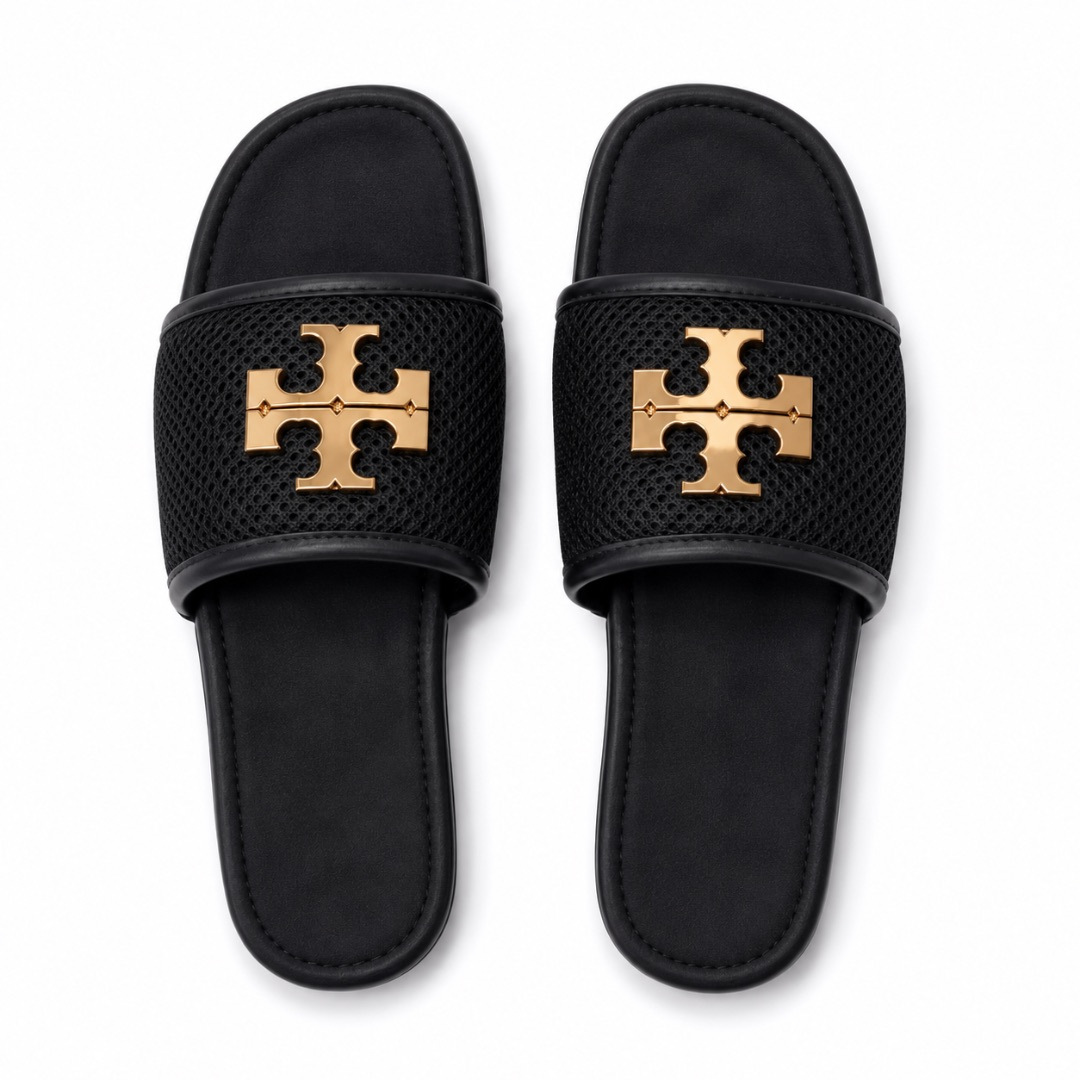 Casual Mesh Insert Slip On Slide Sandals